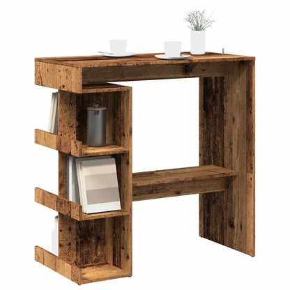 Bar Table With Storage Rack Old Wood 100X48X101.5 Cm