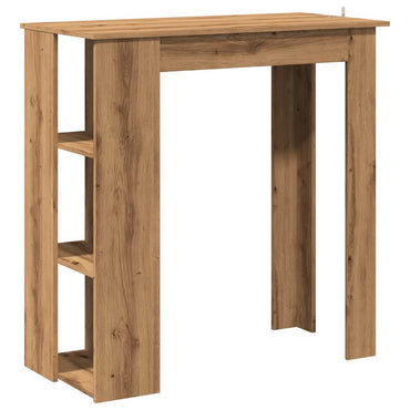 Bar Table With Shelf Artisan Oak 102X50X103.5 Cm Engineered Wood