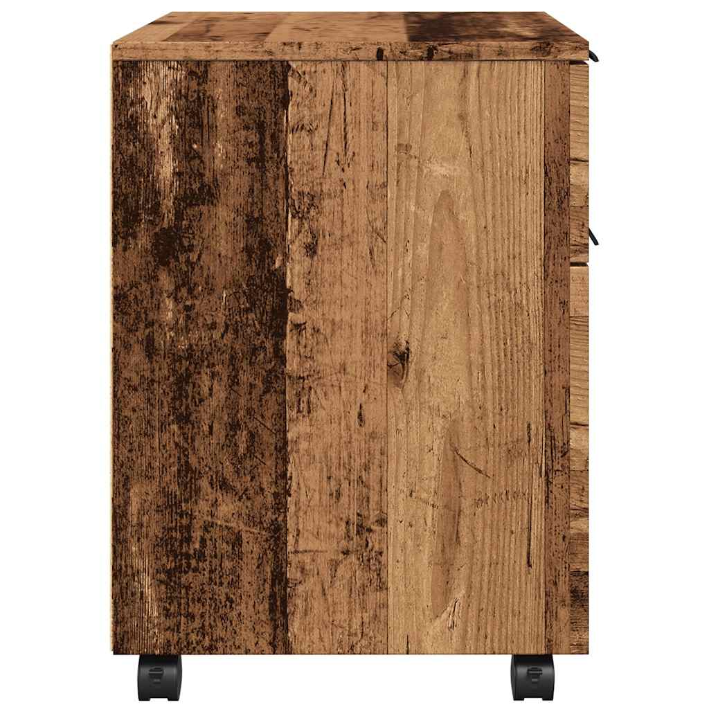 Mobile File Cabinet With Wheels Old Wood 45X38X54 Cm Engineered Wood