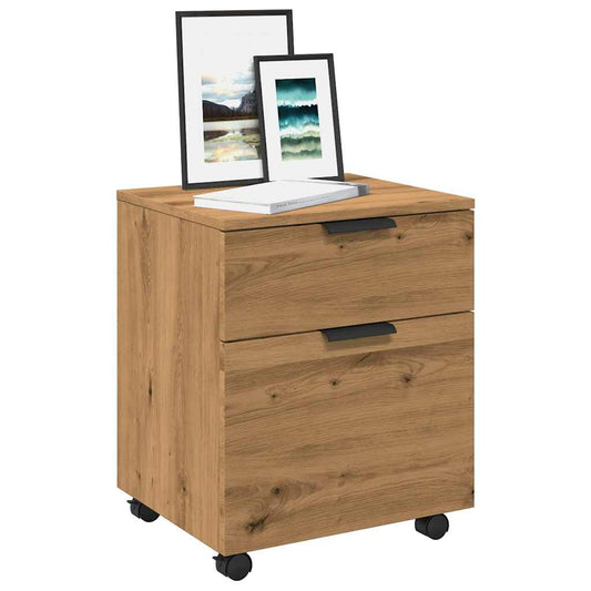 Mobile File Cabinet With Wheels Artisan Oak 45X38X54 Cm Engineered Wood