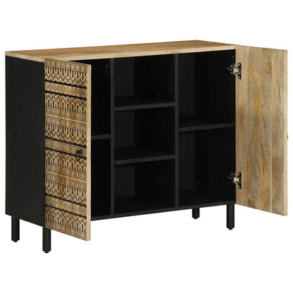 Sideboard 90X33.5X75 Cm Solid Rough Wood Mango