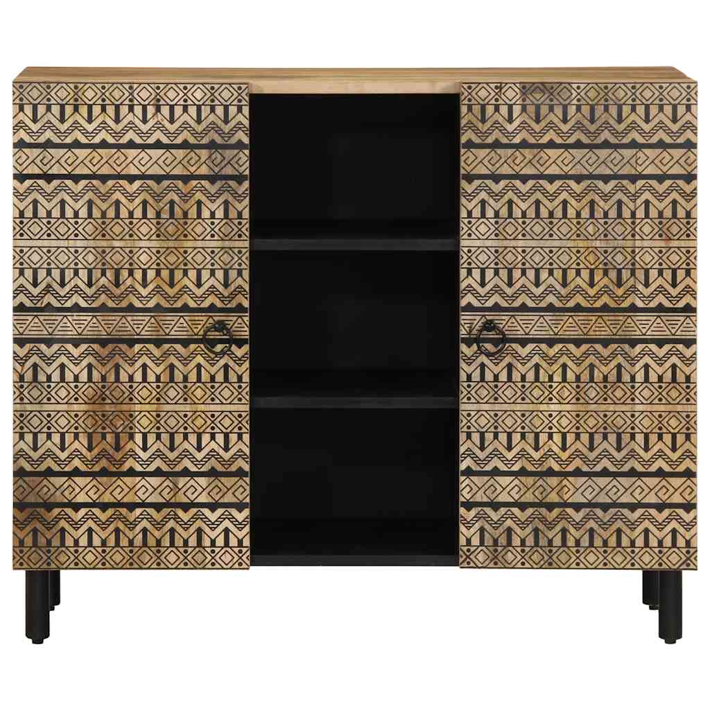 Sideboard 90X33.5X75 Cm Solid Rough Wood Mango