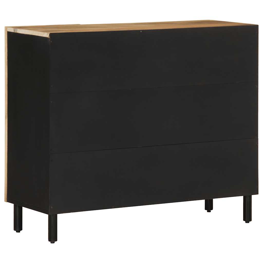 Sideboard 90X33.5X75 Cm Solid Rough Wood Mango