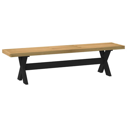 Dining Bench Noain X-Shaped Legs 180X40X45 Cm Solid Wood Pine