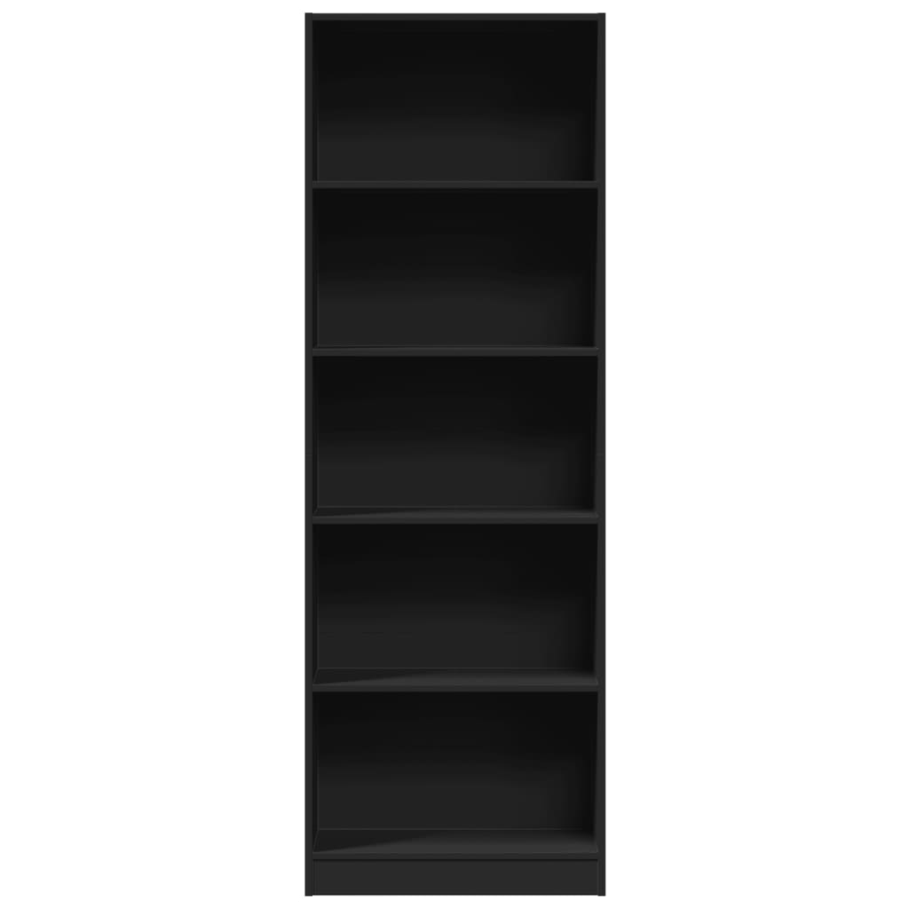 Bookcase Black 60X24X176 Cm Engineered Wood