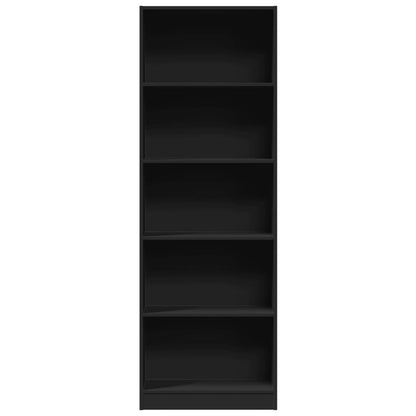 Bookcase Black 60X24X176 Cm Engineered Wood