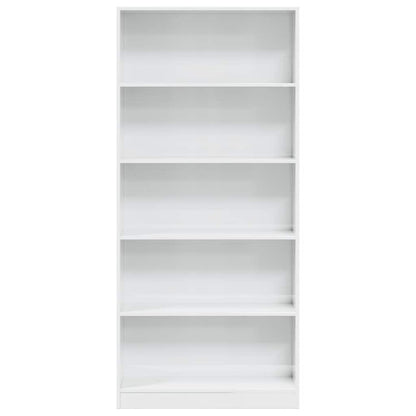 Bookcase High Gloss White 80X24X176 Cm Engineered Wood