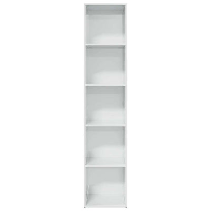 Bookcase High Gloss White 40X30X189 Cm Engineered Wood