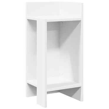 Side Table With Shelf White 25.5X27X60 Cm