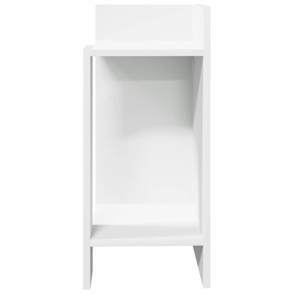 Side Table With Shelf White 25.5X27X60 Cm