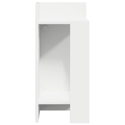 Side Table With Shelf White 25.5X27X60 Cm