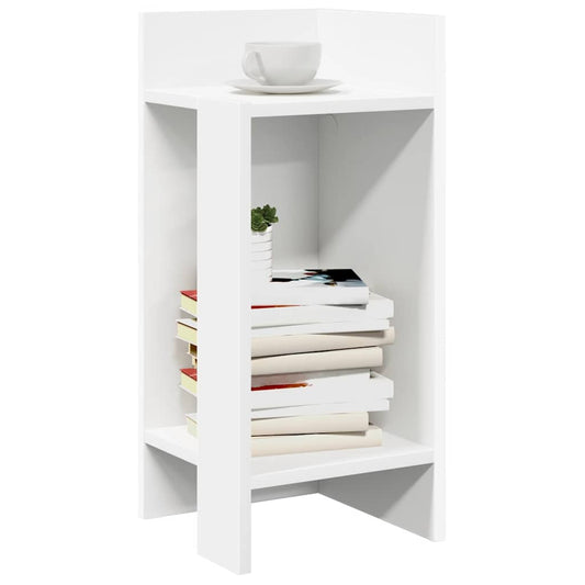 Side Tables 2 Pcs With Shelf White 25.5X27X60 Cm