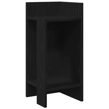 Side Table With Shelf Black 25.5X27X60 Cm