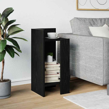 Side Table With Shelf Black 25.5X27X60 Cm