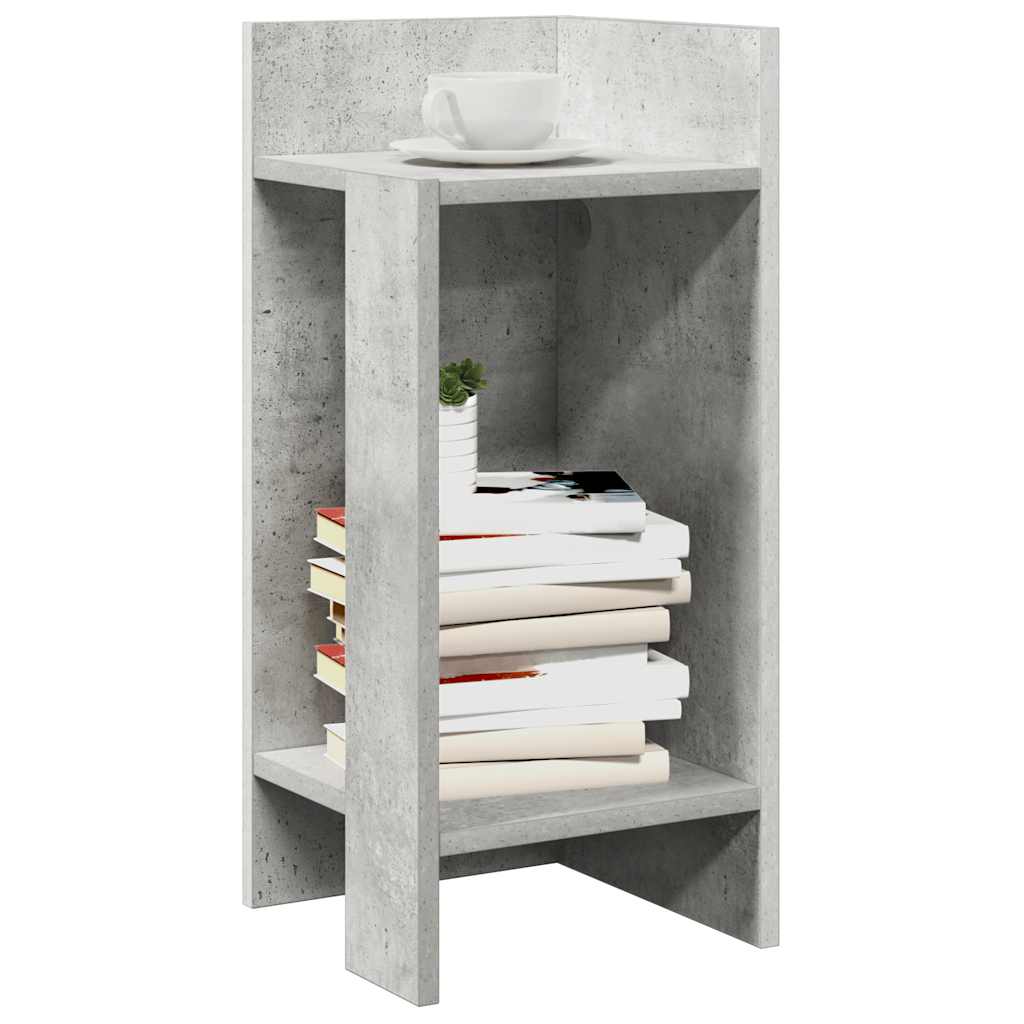 Side Table With Shelf Concrete Grey 25.5X27X60 Cm