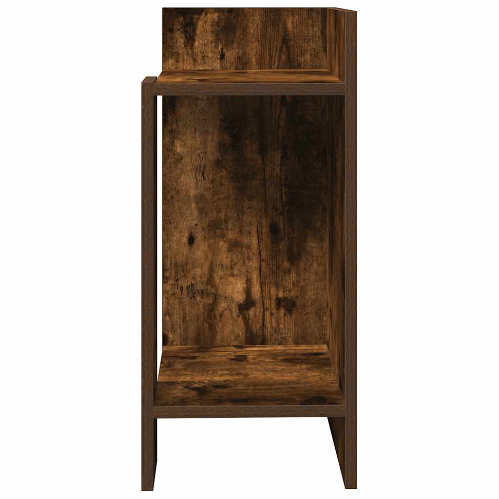 Side Table With Shelf Smoked Oak 25.5X27X60 Cm