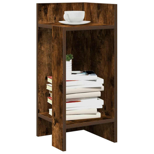 Side Table With Shelf Smoked Oak 25.5X27X60 Cm