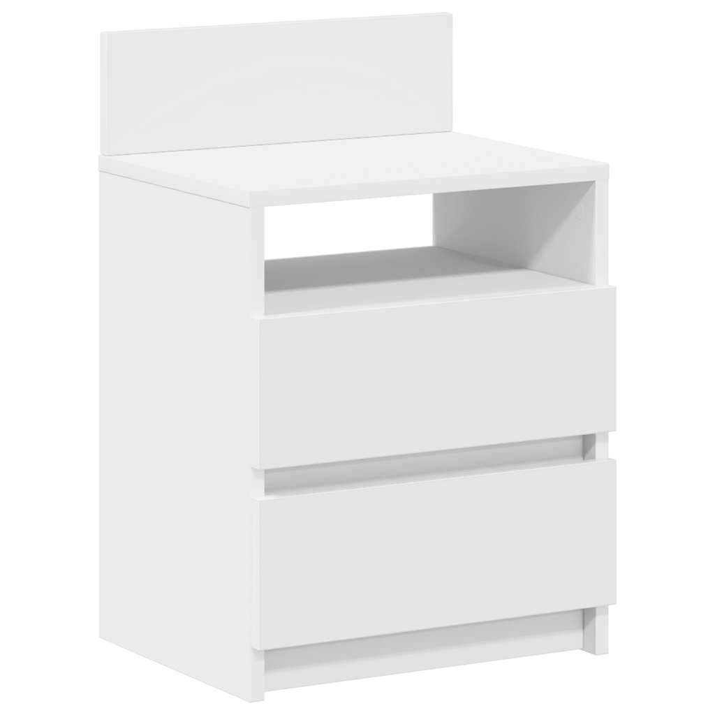 Bedside Cabinet With 2 Drawers White 40X33X60 Cm