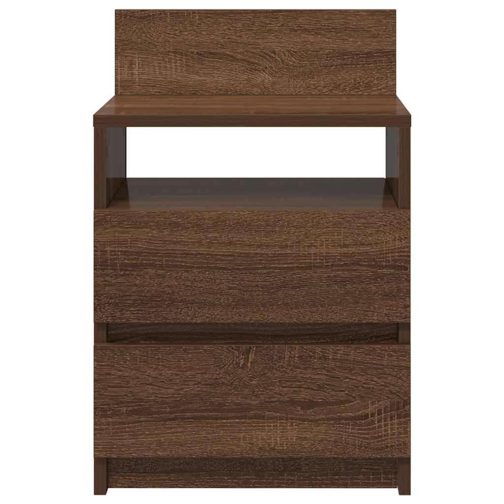 Bedside Cabinets 2 Pcs With 2 Drawers Brown Oak 40X33X60 Cm