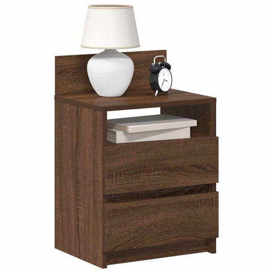 Bedside Cabinets 2 Pcs With 2 Drawers Brown Oak 40X33X60 Cm