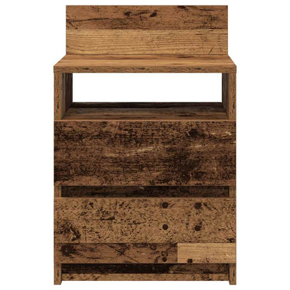 Bedside Cabinet With 2 Drawers Old Wood 40X33X60 Cm