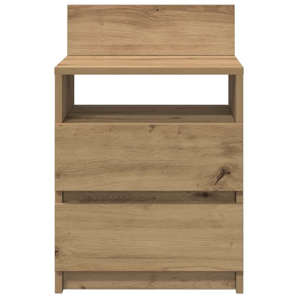 Bedside Cabinet With 2 Drawers Artisan Oak 40X33X60 Cm