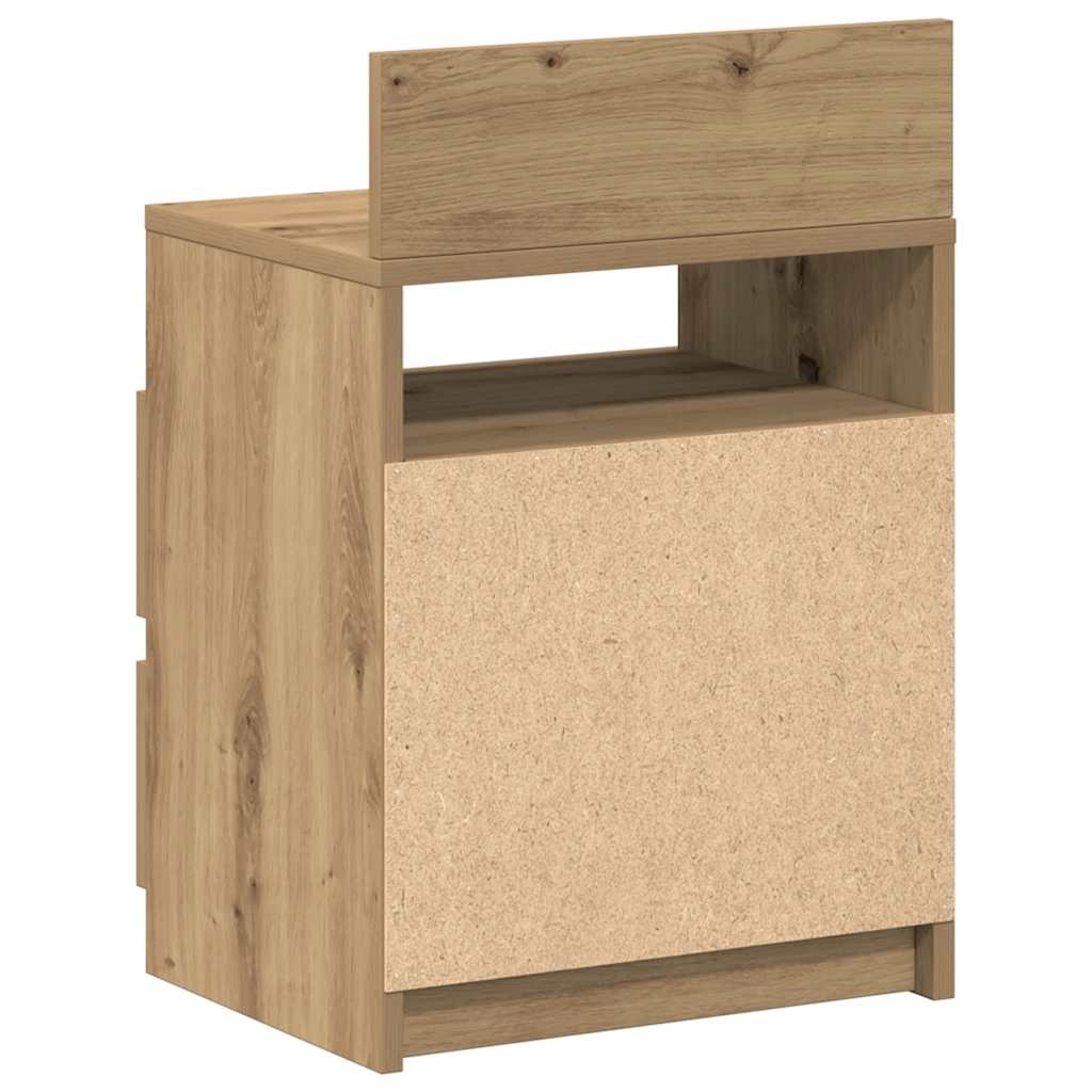 Bedside Cabinet With 2 Drawers Artisan Oak 40X33X60 Cm