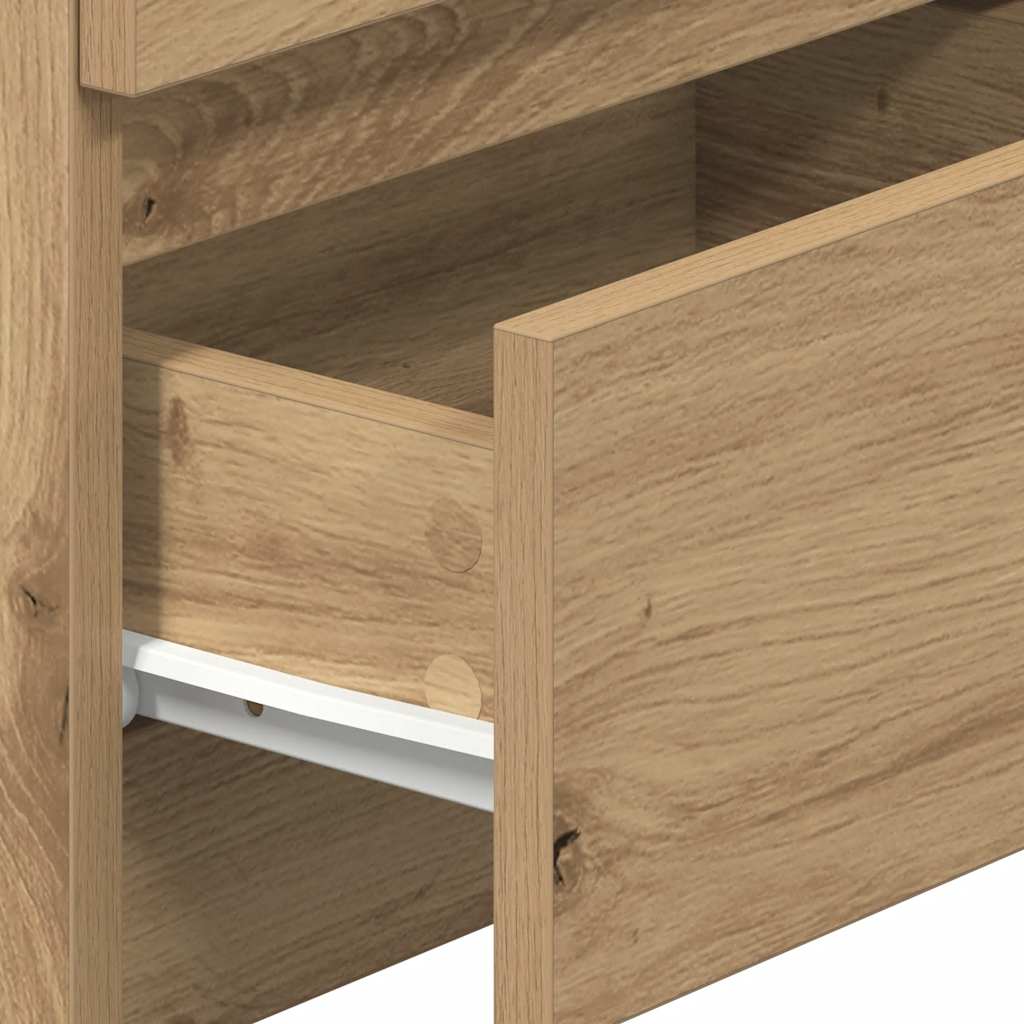 Bedside Cabinet With 2 Drawers Artisan Oak 40X33X60 Cm