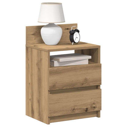 Bedside Cabinet With 2 Drawers Artisan Oak 40X33X60 Cm