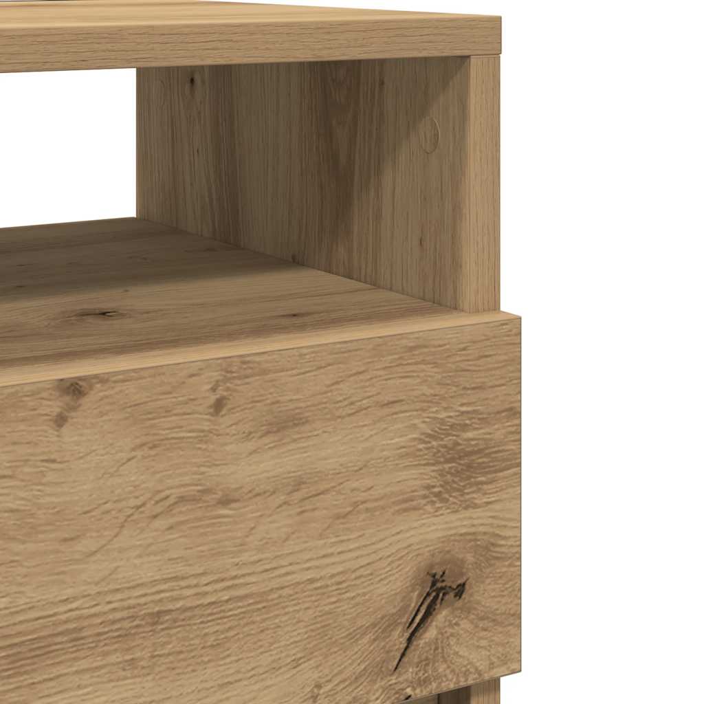 Bedside Cabinets 2 Pcs With 2 Drawers Artisan Oak 40X33X60 Cm