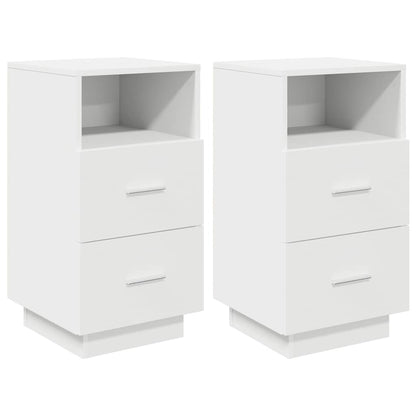 Bedside Cabinets 2 Pcs With 2 Drawers White 36X36X68 Cm