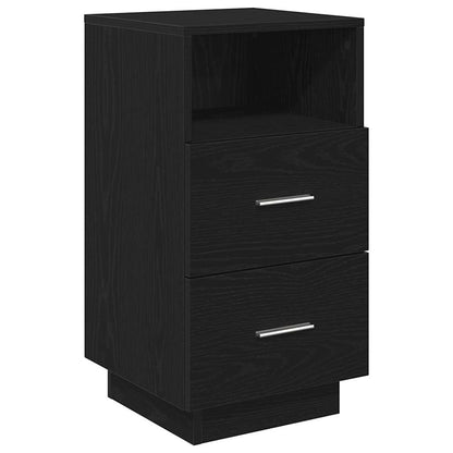 Bedside Cabinet With 2 Drawers Black 36X36X68 Cm