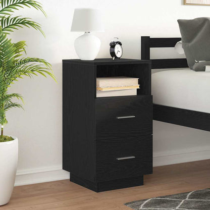 Bedside Cabinet With 2 Drawers Black 36X36X68 Cm