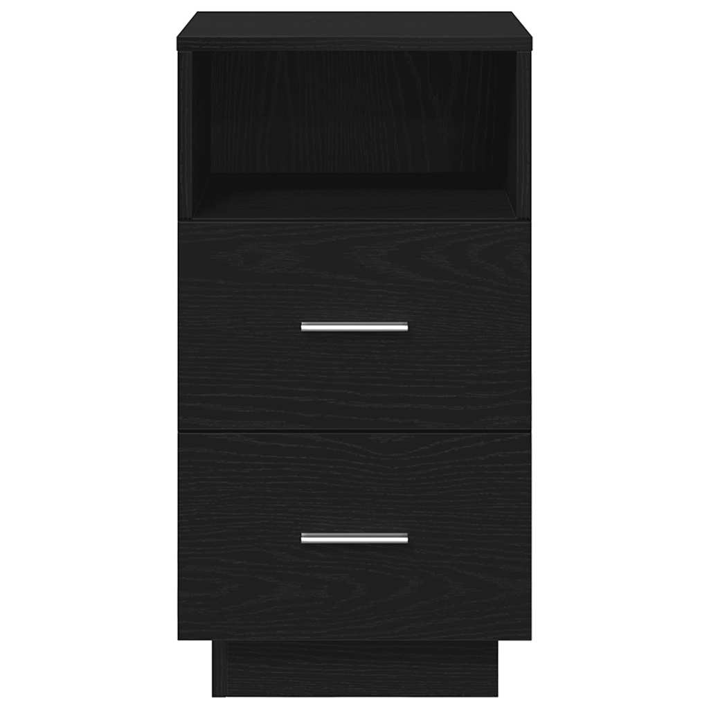 Bedside Cabinet With 2 Drawers Black 36X36X68 Cm