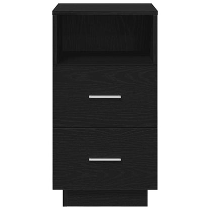 Bedside Cabinet With 2 Drawers Black 36X36X68 Cm