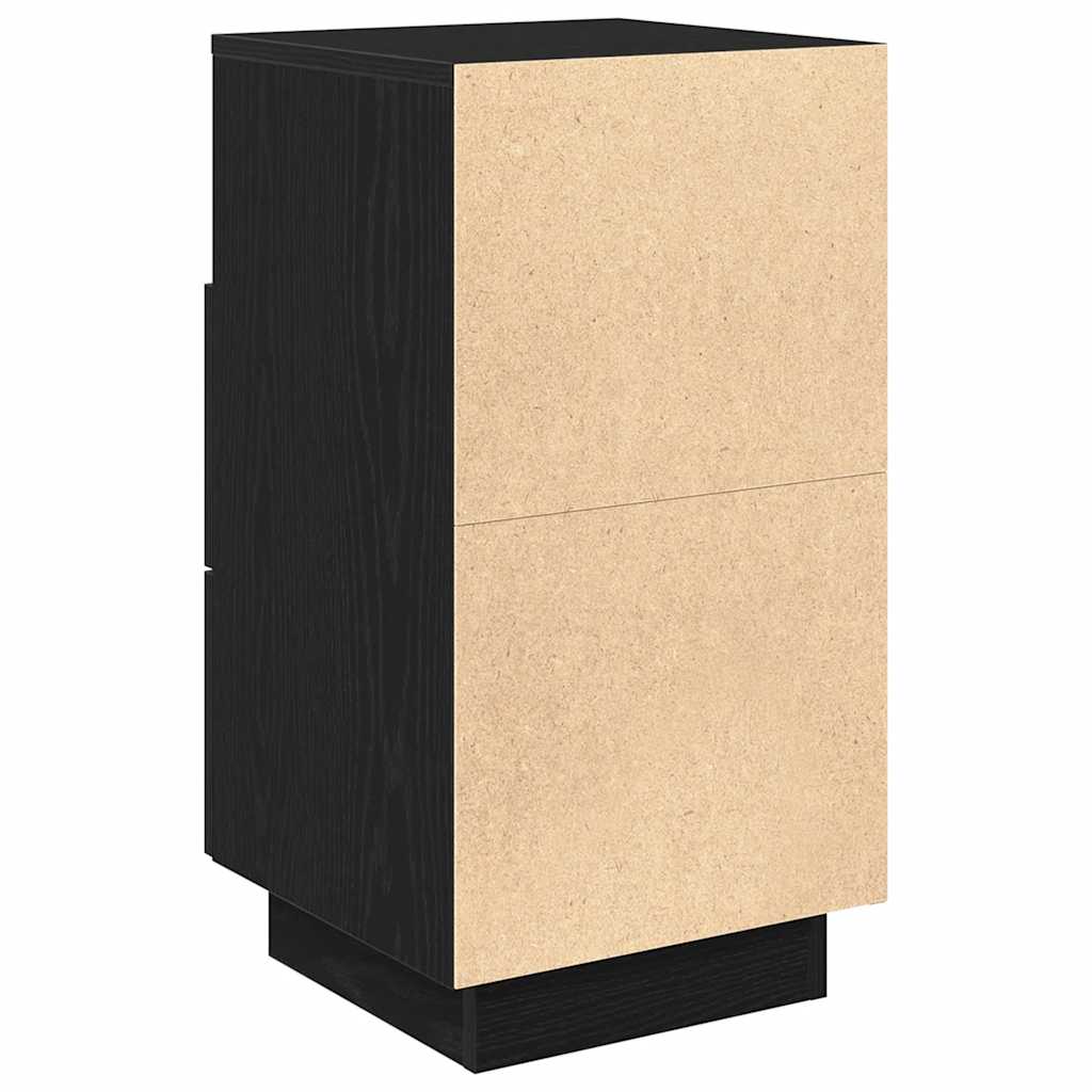 Bedside Cabinet With 2 Drawers Black 36X36X68 Cm