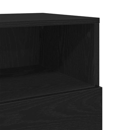 Bedside Cabinet With 2 Drawers Black 36X36X68 Cm