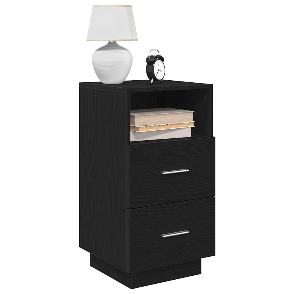 Bedside Cabinet With 2 Drawers Black 36X36X68 Cm