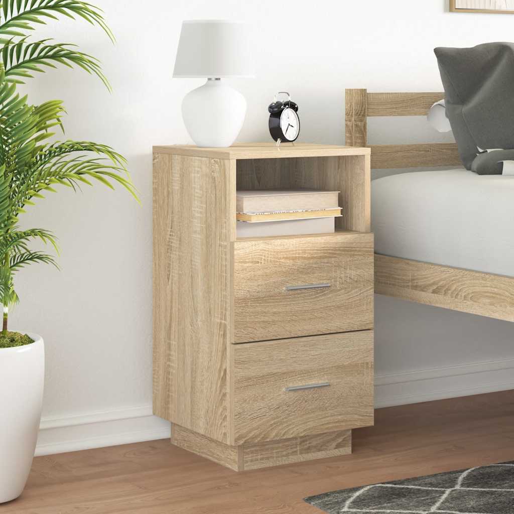 Bedside Cabinet With 2 Drawers Sonoma Oak 36X36X68 Cm