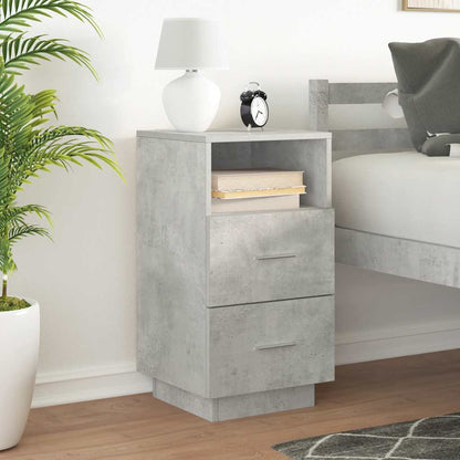 Bedside Cabinet With 2 Drawers Concrete Grey 36X36X68 Cm