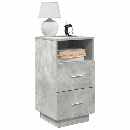 Bedside Cabinet With 2 Drawers Concrete Grey 36X36X68 Cm