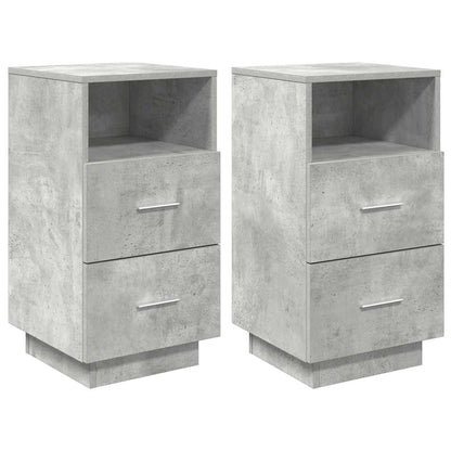 Bedside Cabinets 2 Pcs With 2 Drawers Concrete Grey 36X36X68 Cm