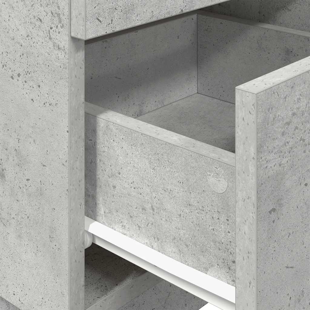 Bedside Cabinets 2 Pcs With 2 Drawers Concrete Grey 36X36X68 Cm