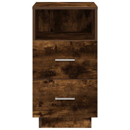 Bedside Cabinets 2 Pcs With 2 Drawers Smoked Oak 36X36X68 Cm