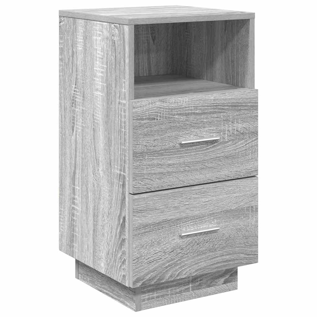 Bedside Cabinet With 2 Drawers Grey Sonoma 36X36X68 Cm