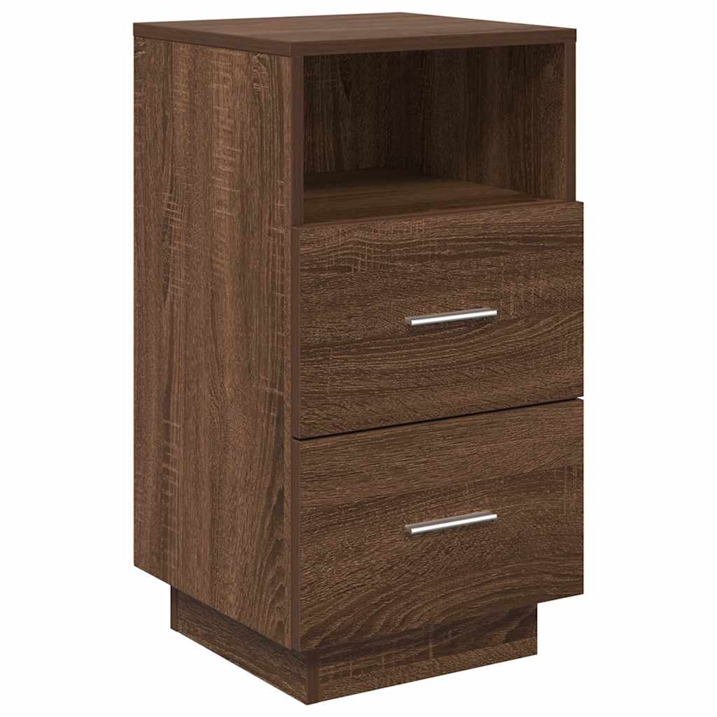 Bedside Cabinets 2 Pcs With 2 Drawers Brown Oak 36X36X68 Cm