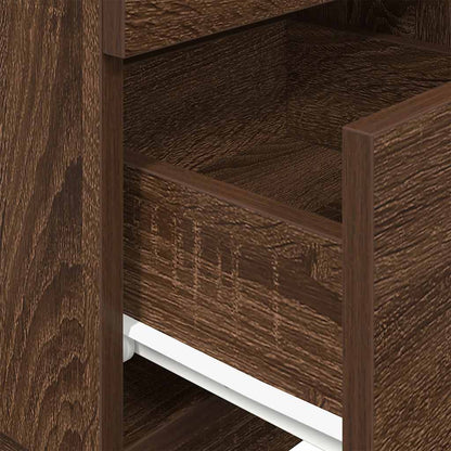 Bedside Cabinets 2 Pcs With 2 Drawers Brown Oak 36X36X68 Cm