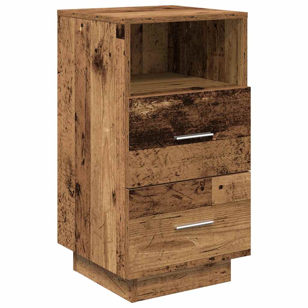 Bedside Cabinets 2 Pcs With 2 Drawers Old Wood 36X36X68 Cm