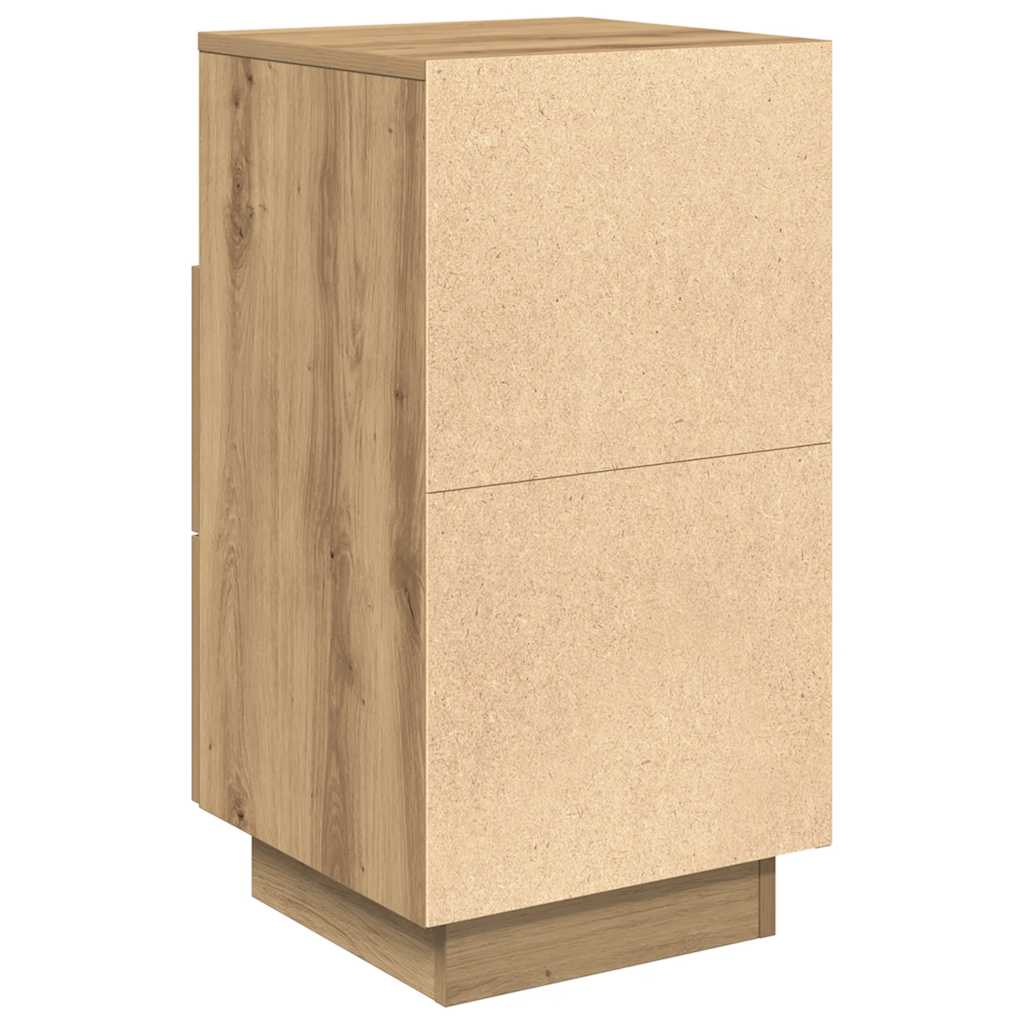 Bedside Cabinet With 2 Drawers Artisan Oak 36X36X68 Cm