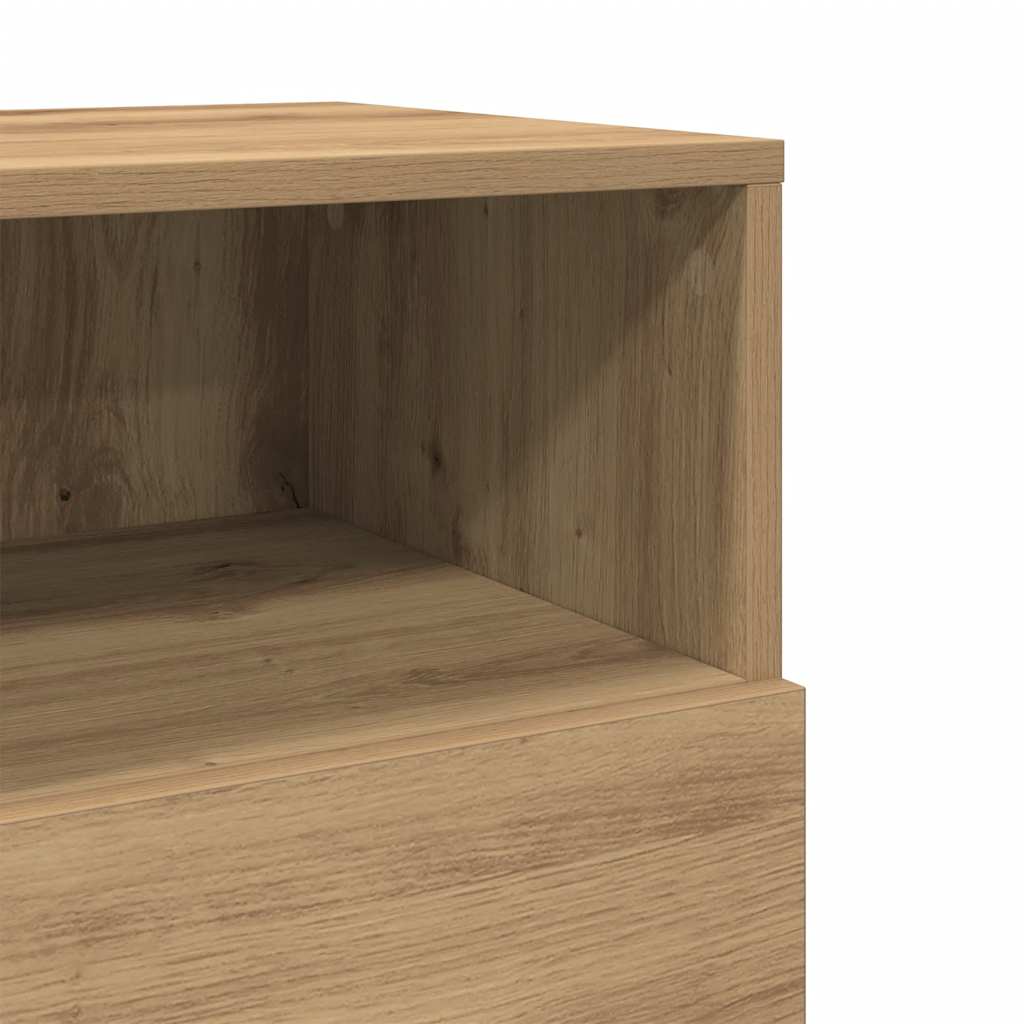 Bedside Cabinet With 2 Drawers Artisan Oak 36X36X68 Cm